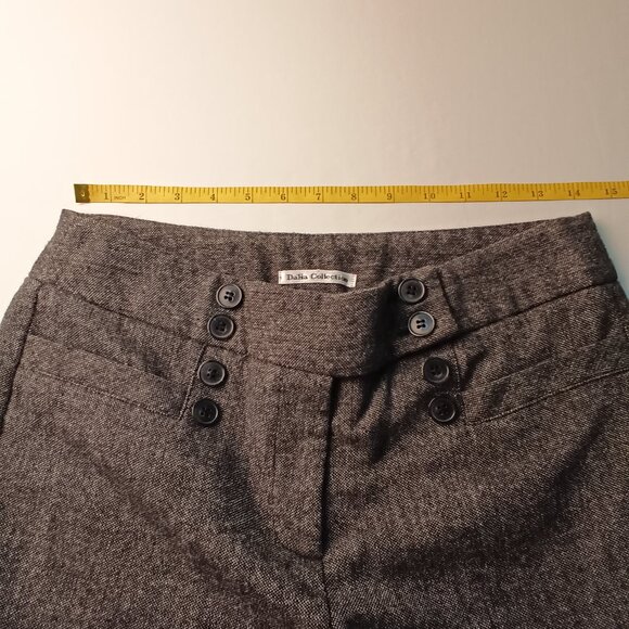 Dalia Collection Wool Blend Pants Size 4 Mid Rise Flare Leg Grey Color - Picture 6 of 9